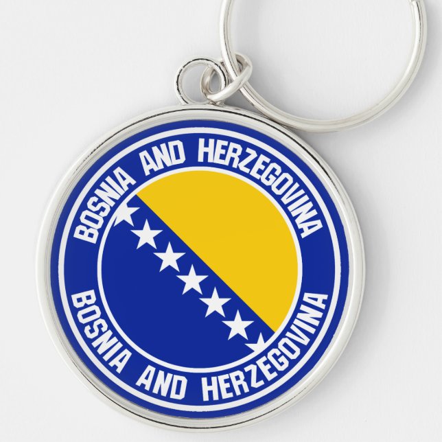 Bosnia and Herzegovina Round Emblem Keychain (Front)