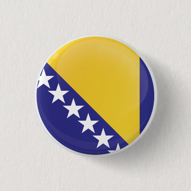 Bosnia and Herzegovina  Round Icon Flag Button (Front)