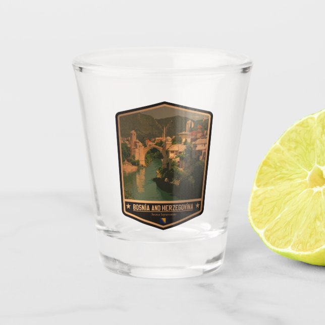 Bosnia and Herzegovina Shot Glass (Front)
