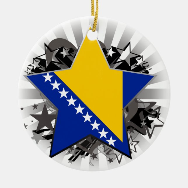 Bosnia and Herzegovina Star Ceramic Ornament (Front)