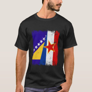 Bosnia and Herzegovina Yugoslavia Half Flag T-Shirt