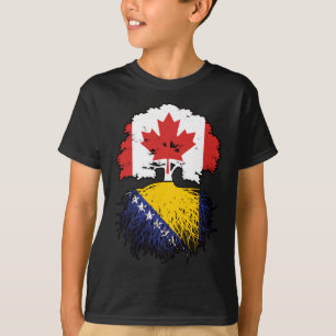 Bosnia Bosnian Canadian Canada Tree Roots Flag T-Shirt