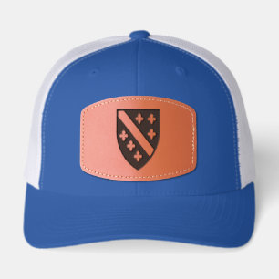 Bosnia Coat of Arms Leather Patch Hat