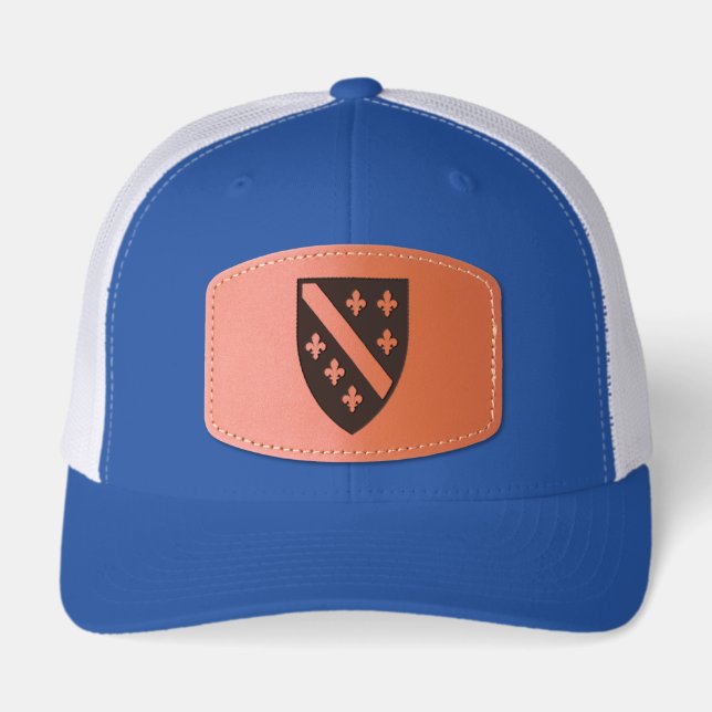 Bosnia Coat of Arms Leather Patch Hat (Front)