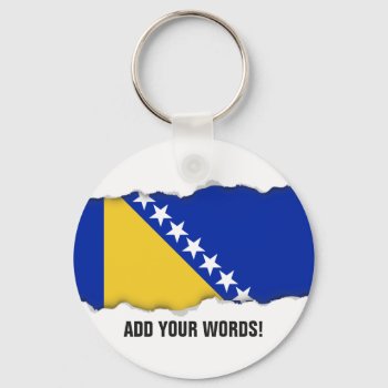 Bosnia Flag Keychain by HappyPlanetShop at Zazzle
