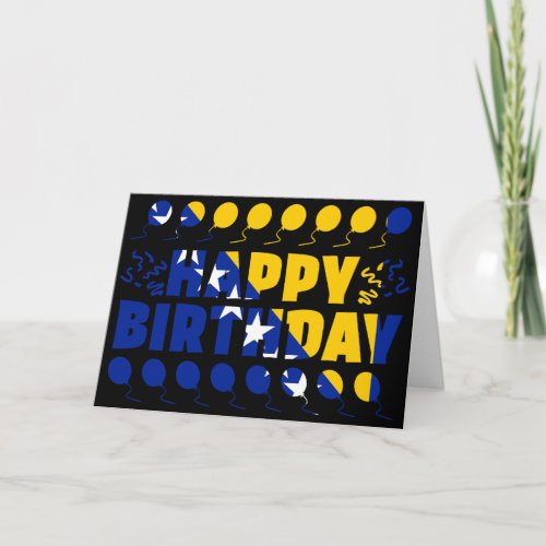 Bosnia Flag Patriotic Birthday Card