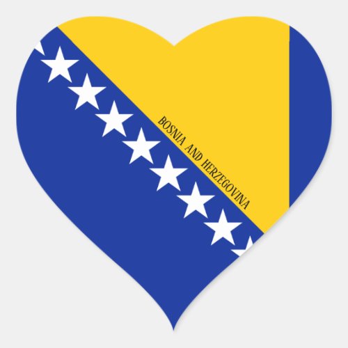 Bosnia Flag Patriotic Heart Sticker