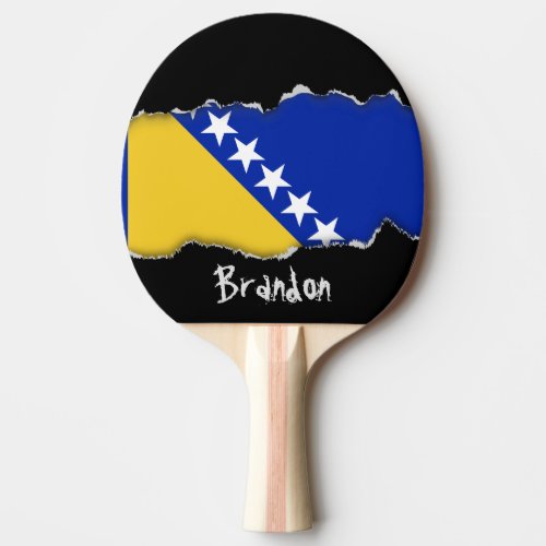 Bosnia Flag Ping Pong Paddle