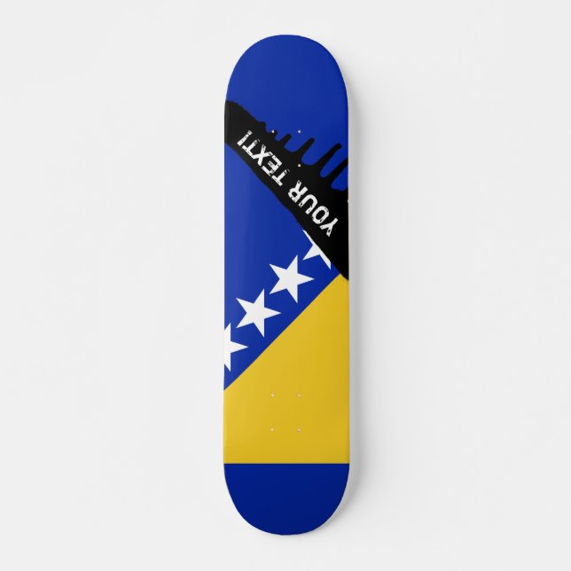 Bosnia Flag Skateboard Deck (Front)