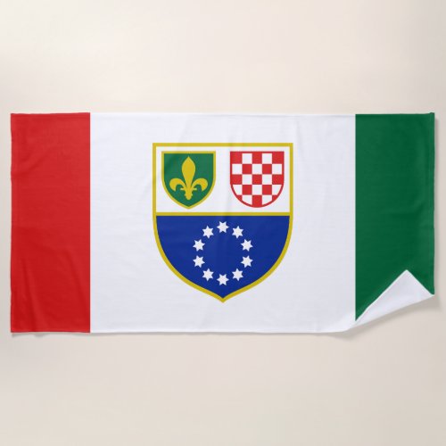 Bosnia Herzegovina Federation Flag Beach Towel