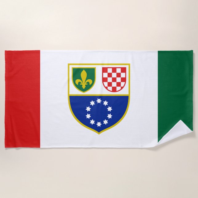 Bosnia Herzegovina Federation Flag Beach Towel (Front)