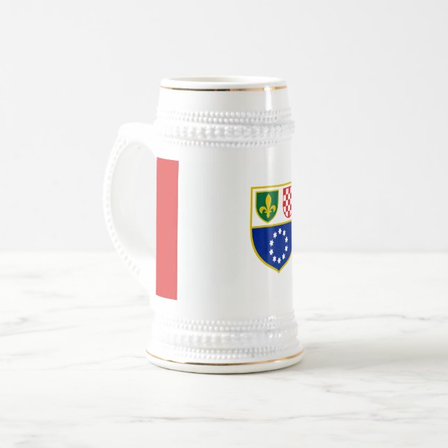 Bosnia Herzegovina Federation Flag Beer Stein (Front Left)
