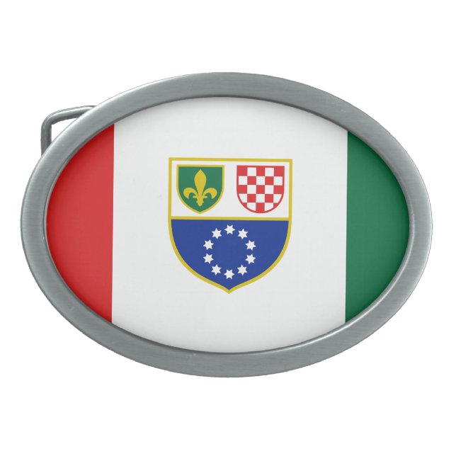 Bosnia Herzegovina Federation Flag Belt Buckle (Front)