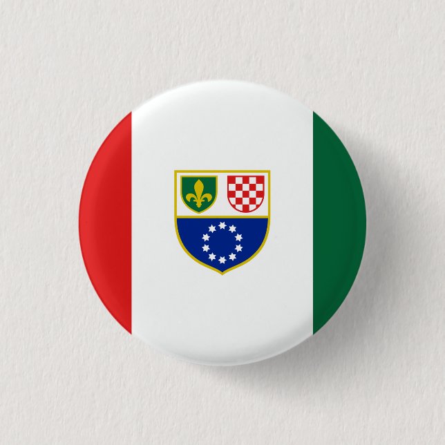 Bosnia Herzegovina Federation Flag Button (Front)