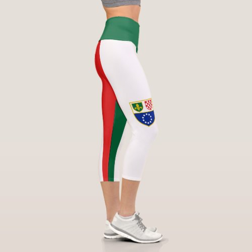 Bosnia Herzegovina Federation Flag Capri Leggings