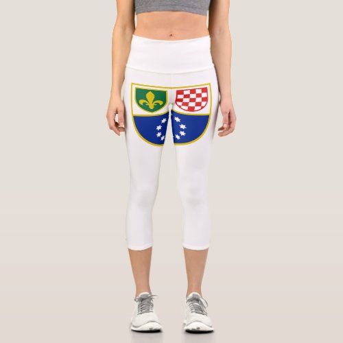 Bosnia Herzegovina Federation Flag Capri Leggings