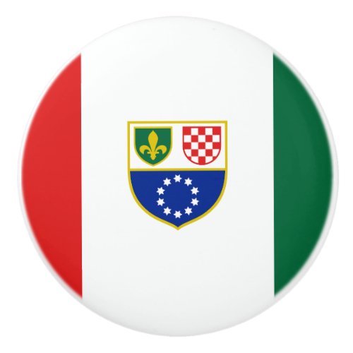 Bosnia Herzegovina Federation Flag Ceramic Knob