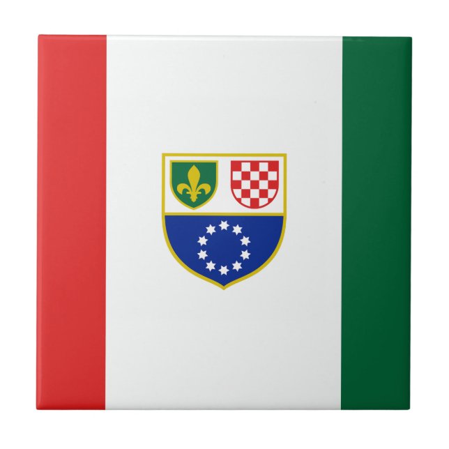 Bosnia Herzegovina Federation Flag Ceramic Tile (Front)