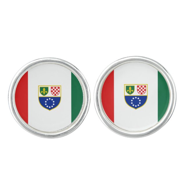 Bosnia Herzegovina Federation Flag Cufflinks (Front)
