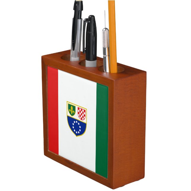 Bosnia Herzegovina Federation Flag Desk Organizer (In Situ)