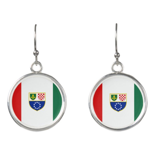 Bosnia Herzegovina Federation Flag Earrings (Front)