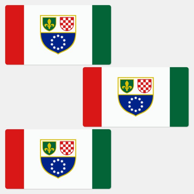 Bosnia Herzegovina Federation Flag Labels (Group)