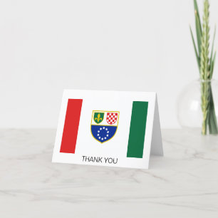 Bosnia Herzegovina Federation Flag Letterpress Thank You Card