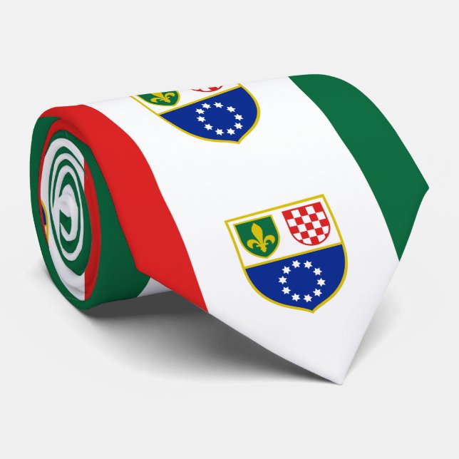 Bosnia Herzegovina Federation Flag Neck Tie (Rolled)