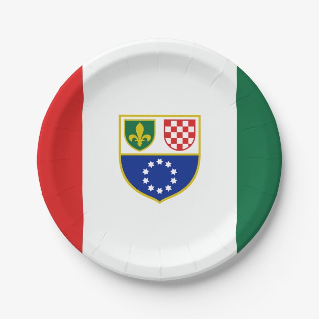 Bosnia Herzegovina Federation Flag Paper Plates (Front)