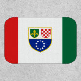Toppa Ricamata Bosnia - 8 X 5 Cm - Applicazione A Ferro O Cucito - Ferro Sport