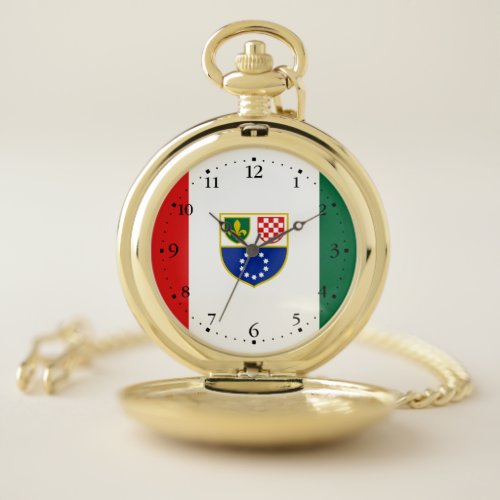 Bosnia Herzegovina Federation Flag Pocket Watch