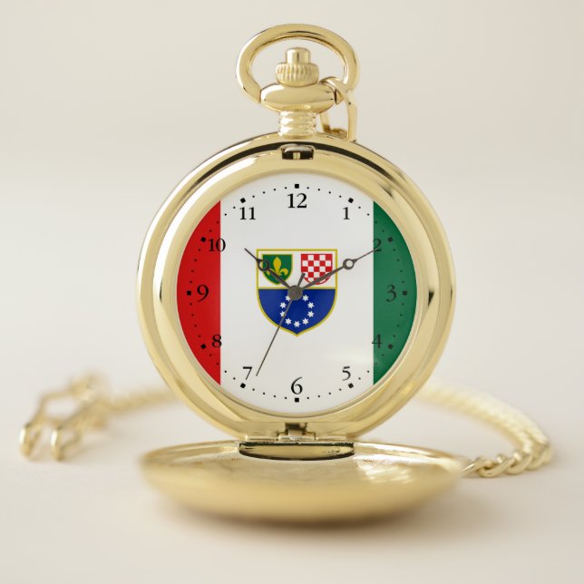 Bosnia Herzegovina Federation Flag Pocket Watch (Inside)