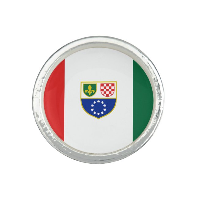 Bosnia Herzegovina Federation Flag Ring (Front)