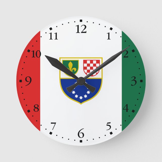 Bosnia Herzegovina Federation Flag Round Clock (Front)