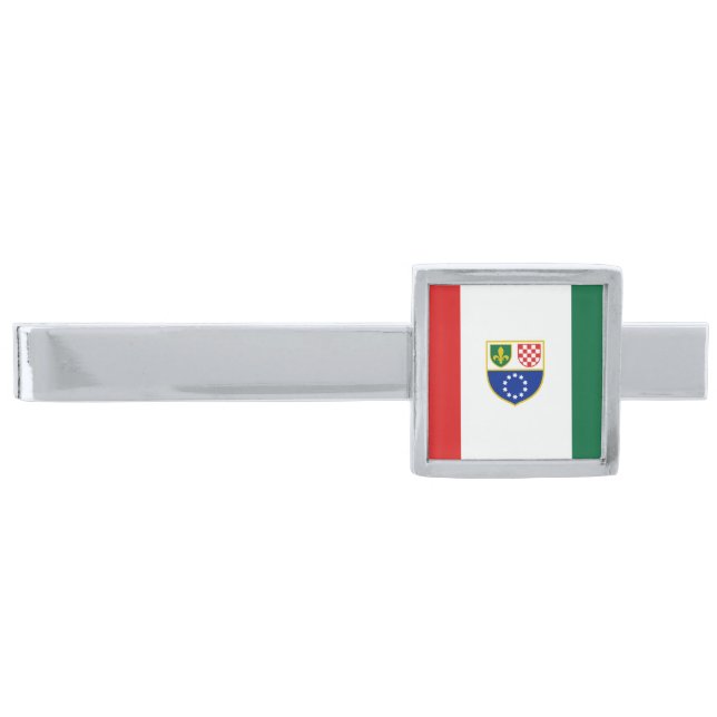 Bosnia Herzegovina Federation Flag Silver Finish Tie Bar (Front)