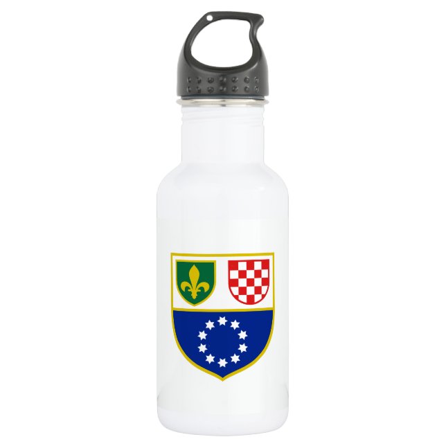 Bosnia Herzegovina Federation Flag Stainless Steel Water Bottle (Front)