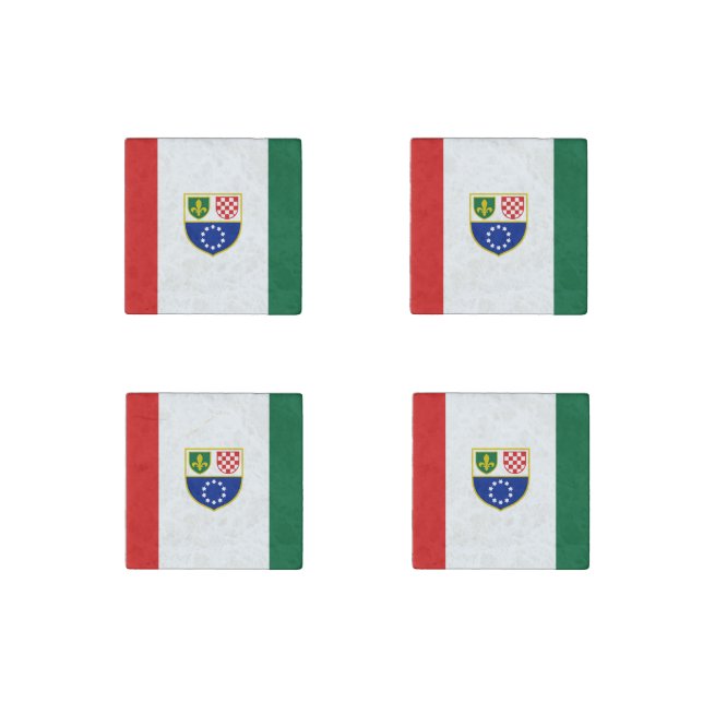 Bosnia Herzegovina Federation Flag Stone Magnet (Front)