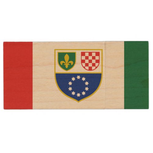 Bosnia Herzegovina Federation Flag Wood Flash Drive