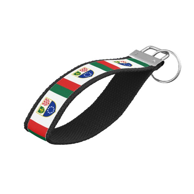 Bosnia Herzegovina Federation Flag Wrist Keychain (Angled Up)