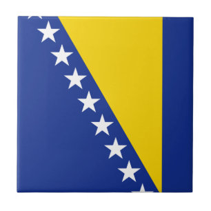 Bosnia Herzegovina Flag Ceramic Tile