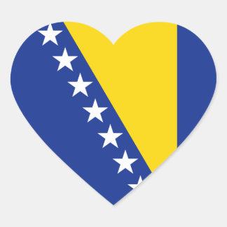 Bosnia Herzegovina Flag Heart Sticker