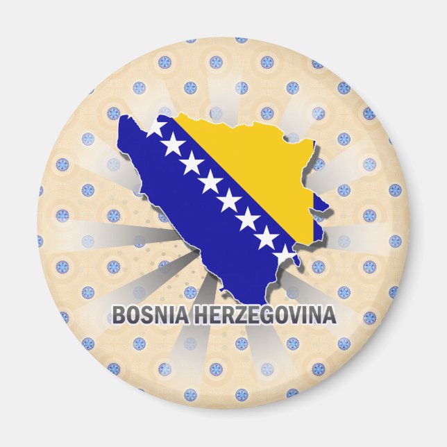 Bosnia Herzegovina Flag Map 2.0 Magnet (Front)