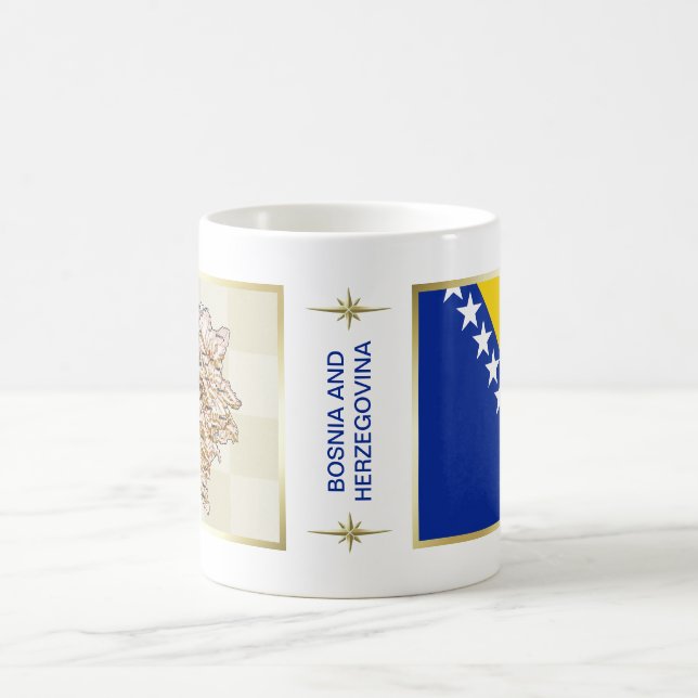 Bosnia Herzegovina Flag + Map Mug (Center)
