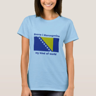 Bosnia Herzegovina Flag + Map + Text T-Shirt