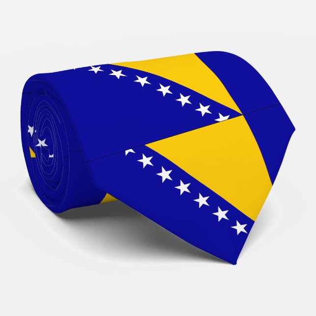 Bosnia Herzegovina flag Neck Tie (Rolled)