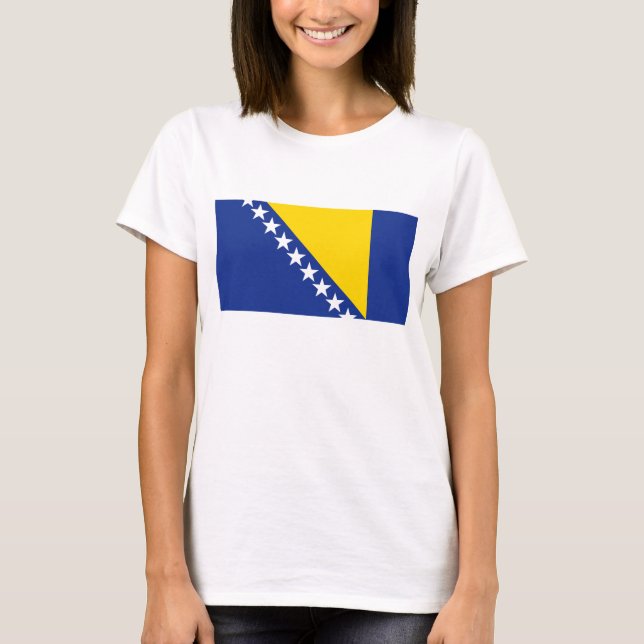 Bosnia Herzegovina Flag x Map T-Shirt (Front)