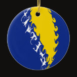 Bosnia Herzegovina Gnarly Flag Ceramic Ornament
