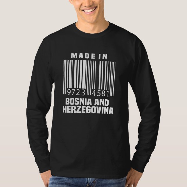 Bosnia Herzegovina Jersey Bar Code  Bosner T-Shirt (Front)