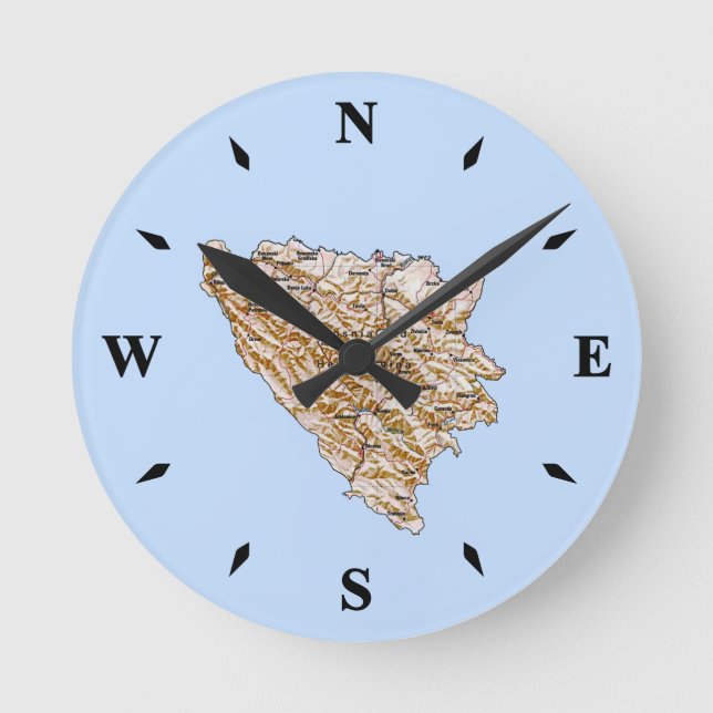 Bosnia Herzegovina Map Clock (Front)