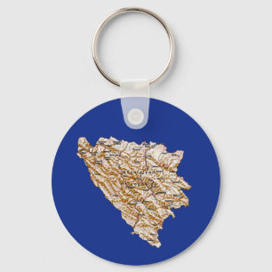 Bosnia Herzegovina Map Keychain